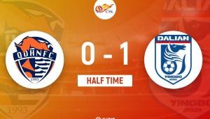 半场-吕焯毅远射破门 大连英博暂1-0青岛海牛